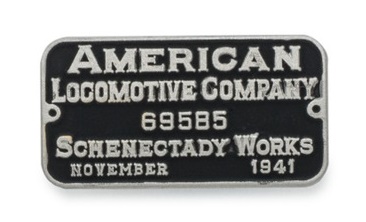 American Locomotive (ALCo) Builders Plate Pin